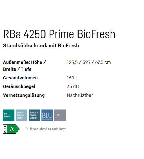 LIEBHERR利勃海尔KRBa 4250 Prime独立式冰箱 生物养鲜